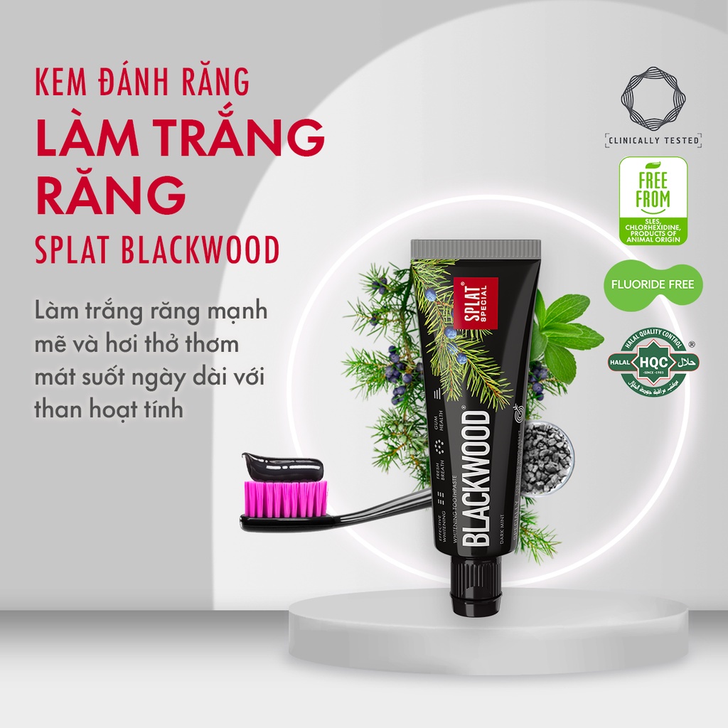 Kem Đánh Răng SPLAT Blackwood Special series Chiết Xuất Quả Bách Xù Giúp Thơm Miệng Và Làm Trắng Răng An Toàn 20ml