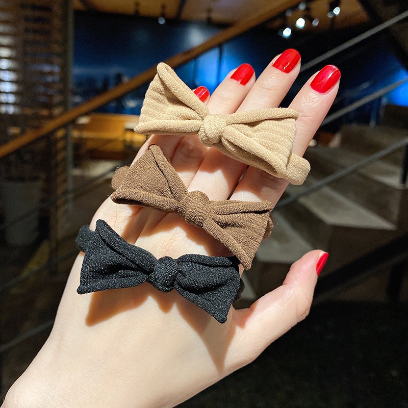 ※ NOON ※ Băng Đô Cài Tóc Màu Trà Sữa Độ Co Giãn Cao Đơn Giản Và Cao Phiên Bản Hàn Quốc Không Làm Tổn Thương Tóc