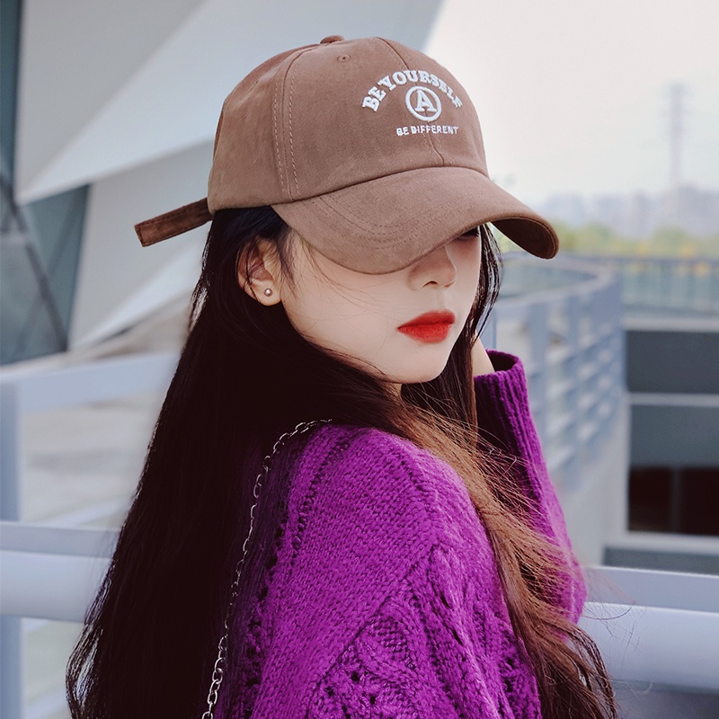 Mũ Lưỡi Trai Mềm Mại Thêu Họa Tiết Phong Cách Hàn Quốc