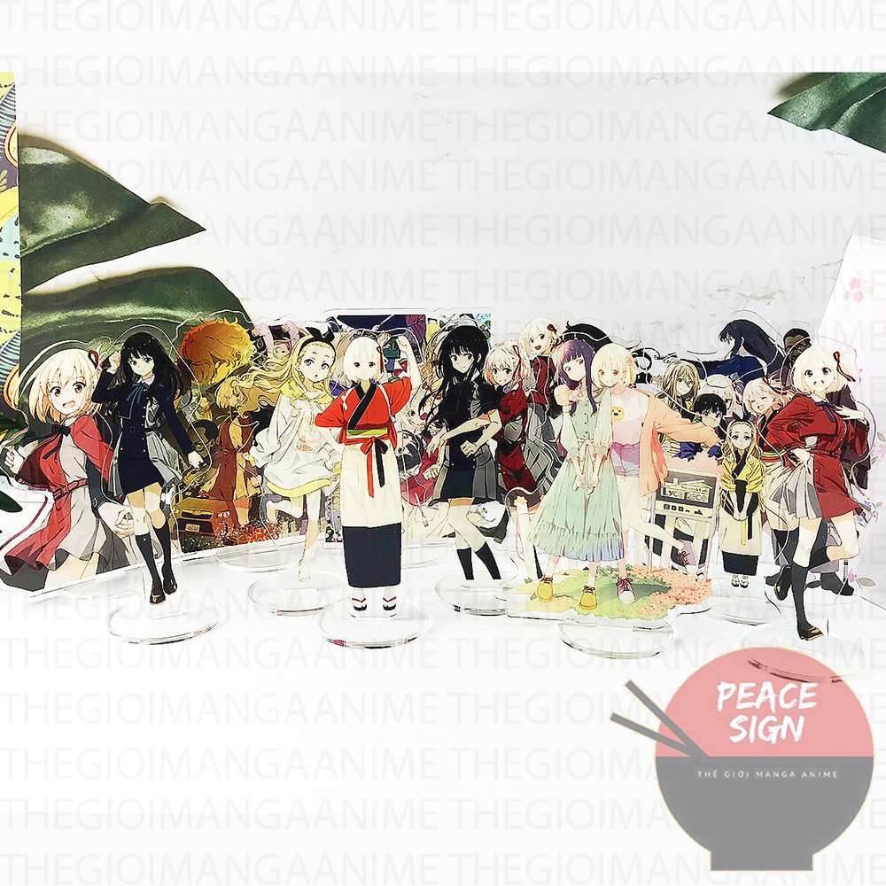 Mô hình Standee LYCORIS RECOIL Quán cà phê bất ổn ver ĐI CHƠI tượng acrylic anime mica chibi trưng bày
