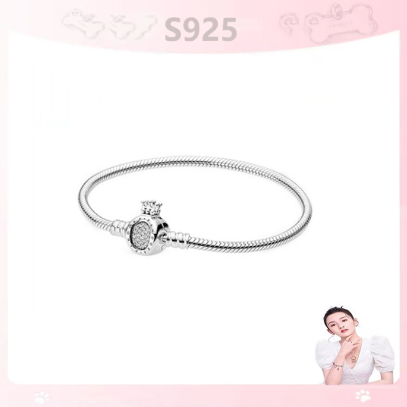 Vòng Tay Mạ Bạc 925 Thiết Kế Dạng Da Rắn Thanh Lịch Thời Trang