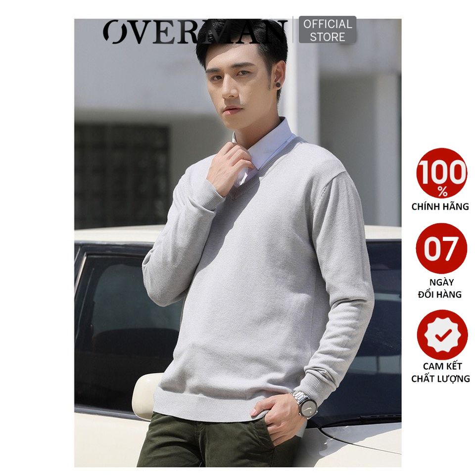 Áo len nam cổ tim dài tay form rộng Hàn quốc trẻ trung, dày dặn cực ấm AL02 - OVERMAN
