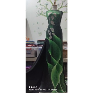 Vải áo dài cao cấp, hoạ tiết lá rơi - lụa Phi Yến/ Ngọc Nhung