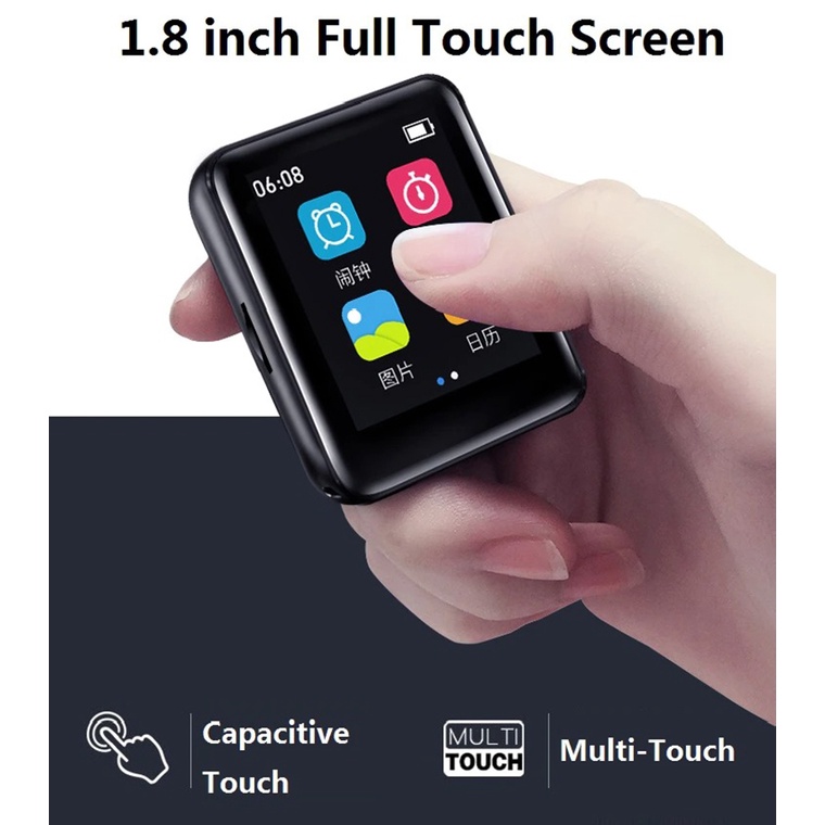 Máy Nghe Nhạc MP3 Ruizu M4 4GB Bluetooth  Màn Hình Cảm Ứng 1.8 Inch Loa Ngoài Radio FM Ghi Âm Ebook Video
