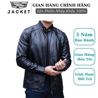 Áo khoác nam da bò JACKET, áo khoác da nam cao cấp, khuy cổ đồng,kiểu dáng hàn quốc,fomr đứng, bảo hành 5 năm