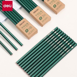 Bút chì gỗ deli 2b/hb xanh lá không kèm đầu tẩy