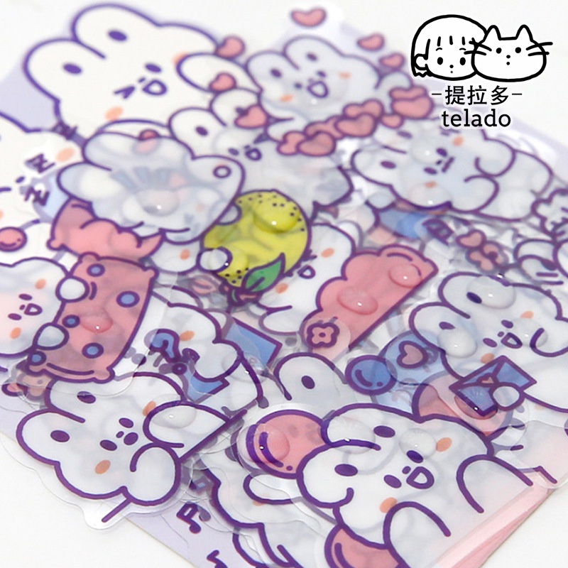 Set 40 Miếng Dán Trang Trí Hình Gấu Hoạt Hình Dễ Thương