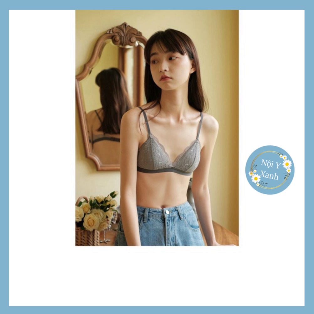 Áo Lót Nữ phối ren thiết kế lưng thoải mái quyến rũ Mã 6915 nội y xanh, chất đẹp, deal tốt
