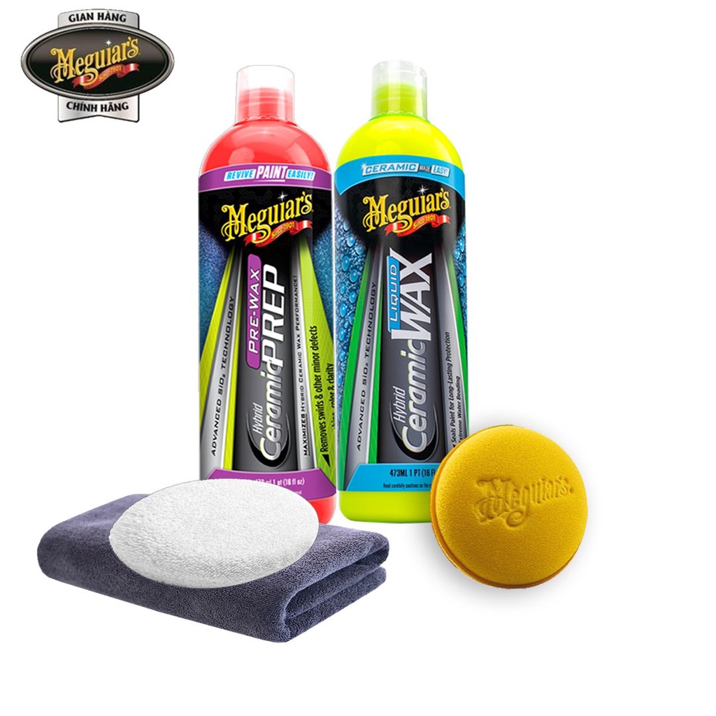 Meguiar's Combo Chuẩn bị bề mặt và Phủ Ceramic cho bề mặt sơn xe hơi dòng Hybrid Ceramic  - CB2210