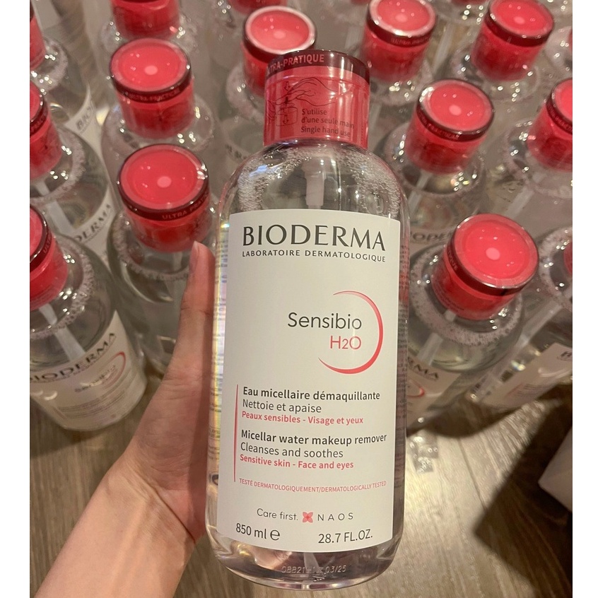 850ml - Nắp Nhấn Nước Tẩy Trang Công Nghệ Micellar Bioderma Sensibio H2O