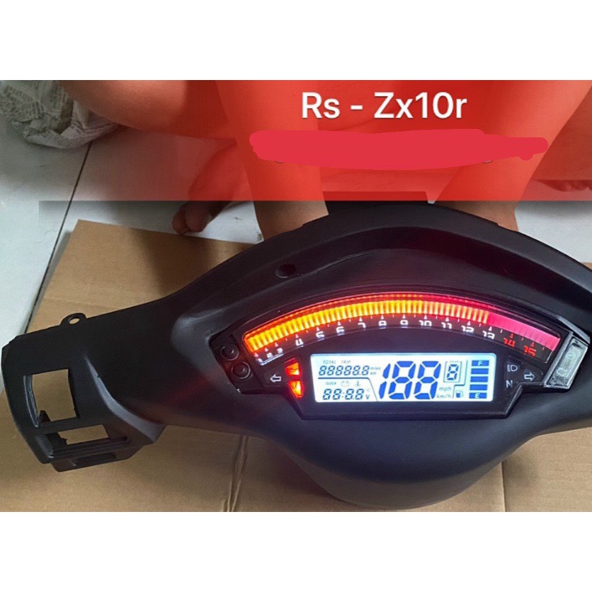 Đồng hồ điện tử ZX10r có kèm mắt đọc gắn các loại xe máy - SPA8844