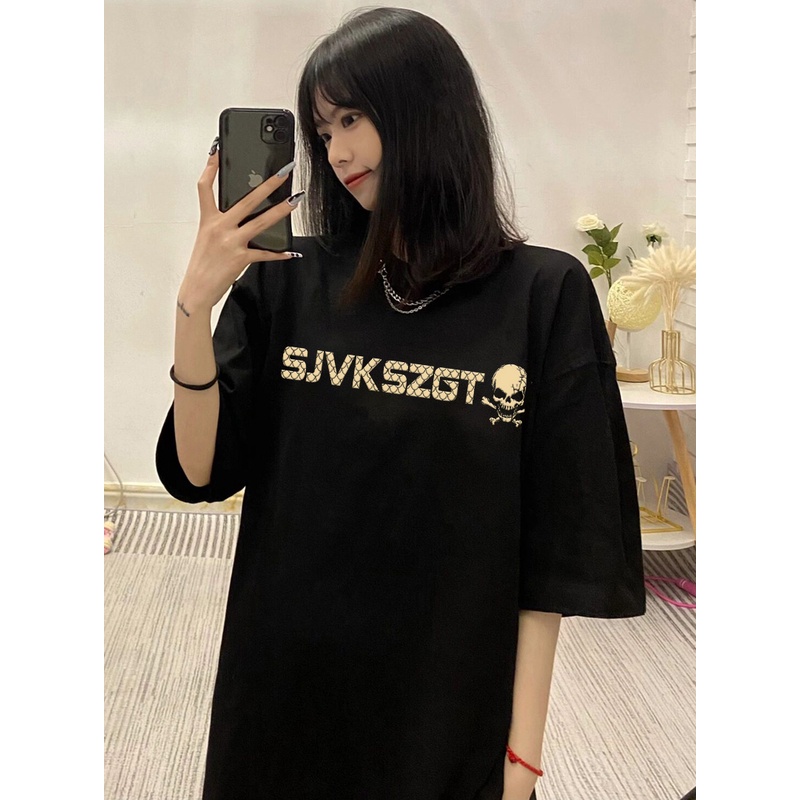 Áo Thun Ngắn Tay Dáng Rộng Thời Trang Đường Phố Hàn Quốc