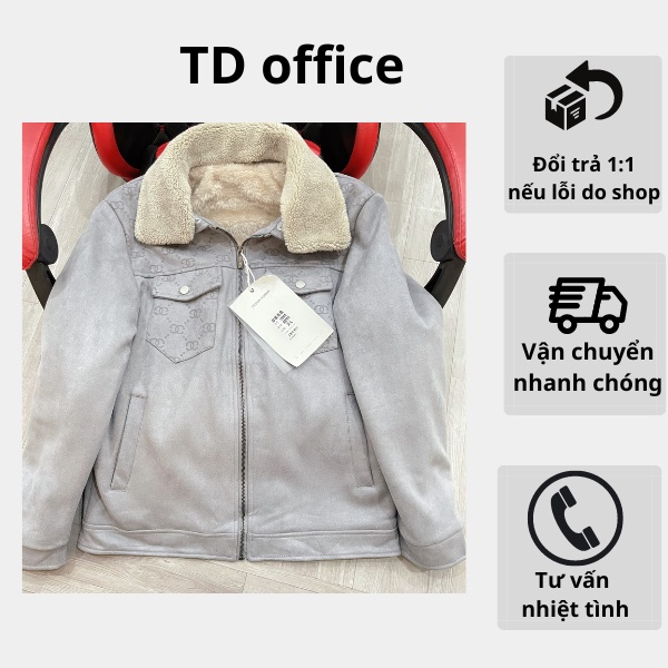 Áo khoác Da Lộn - Cổ lông tháo rời Lót lông cừu cực ấm chuẩn form hàn quốc -SHOP ĐỒ NAM CHẤT