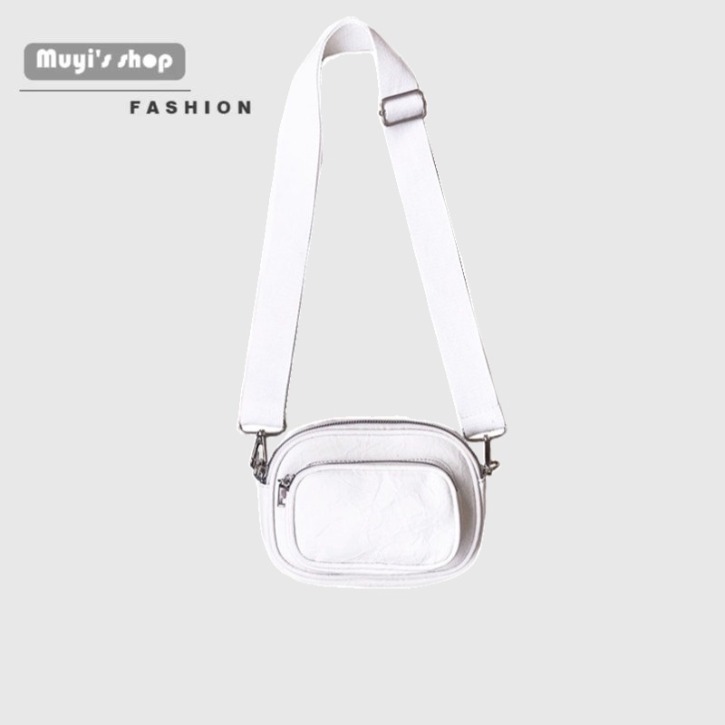 Túi Xách Đeo Vai Kiểu Vuông Nhỏ Phối Khóa Kéo Thời Trang Đơn Giản