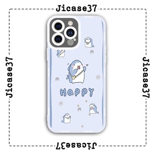 Ốp lưng iphone và samsung xiaomi oppo cạnh vuông Jicase cá mập hạnh phúc 