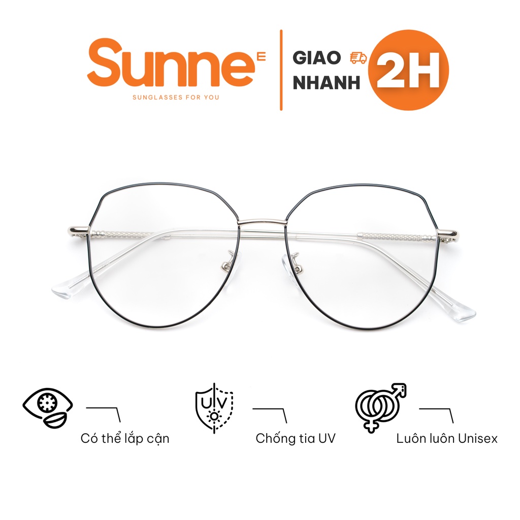 Gọng kính kim loại dáng tròn màu đen 5287