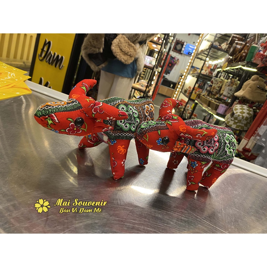 Thú Nhồi Bông Thổ Cẩm Handmade Siêu Dễ Thương, Hình Mèo, Gấu, Ngựa, Chuột,.. - Mai Souvenir