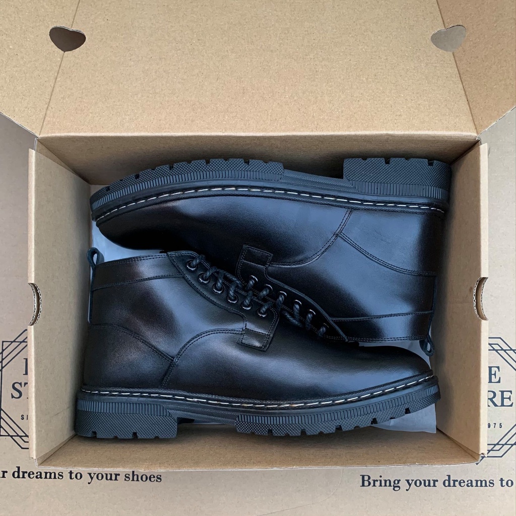 Giày đốc nam cổ lửng da bò nguyên tấm Bảo hành 24 tháng