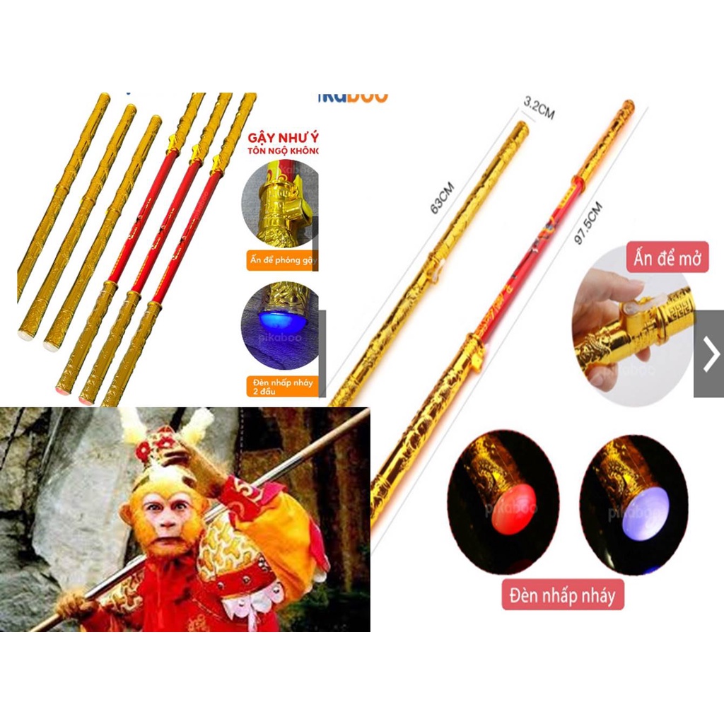 Gậy Tôn Ngộ Không ,Gậy Như Ý Bấm Dài,Ánh Sáng 2 Đầu -quà Tặng Sinh Nhật Cho Bé