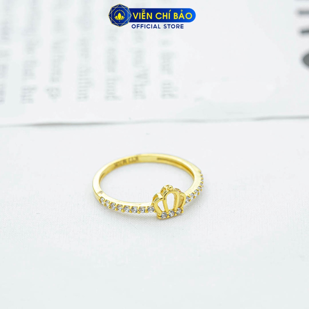 Nhẫn vàng hình vương miệng nhỏ chất liệu vàng 10K thời trang phụ kiện trang sức nữ Viễn Chí Bảo N800173