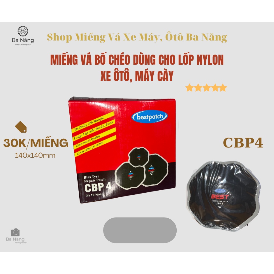 Miếng vá vỏ, vá lốp xe tải, máy cày, ôtô CBP4