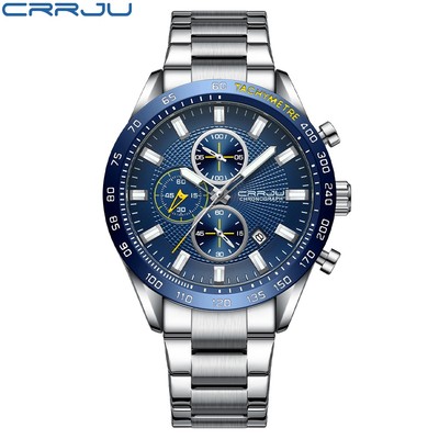 Đồng Hồ Quartz CRRJU Chống Thấm Nước 2306X Chất Liệu Thép Không Gỉ Thời Trang Sang Trọng Cho Nam