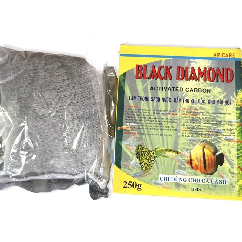 Than hoạt tính BLACK DIAMOND vật liệu lọc khử độc khử mùi tanh bể cá