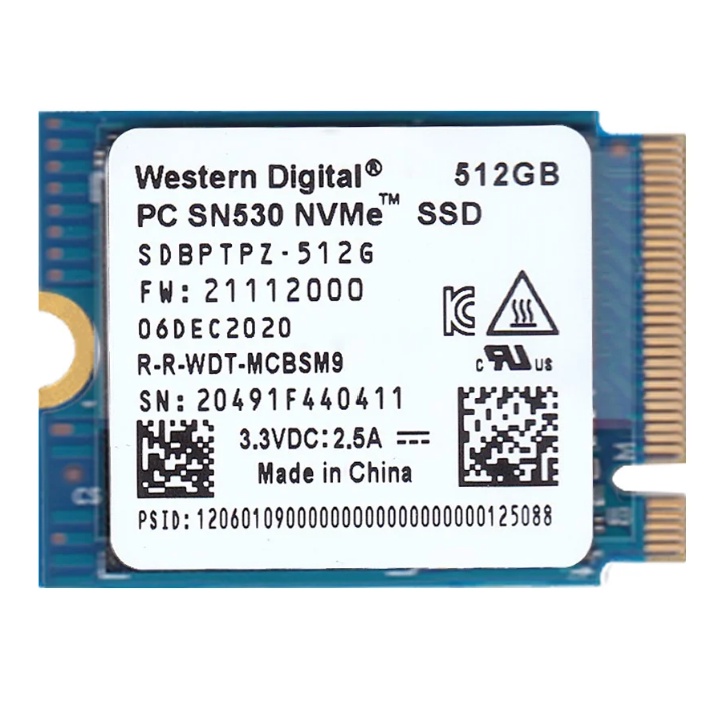 ổ cứng SSD-SSD Western Digital SN530 PCIe Gen3 x4 NVMe M.2 2230 512GB SDBPTPZ-512G