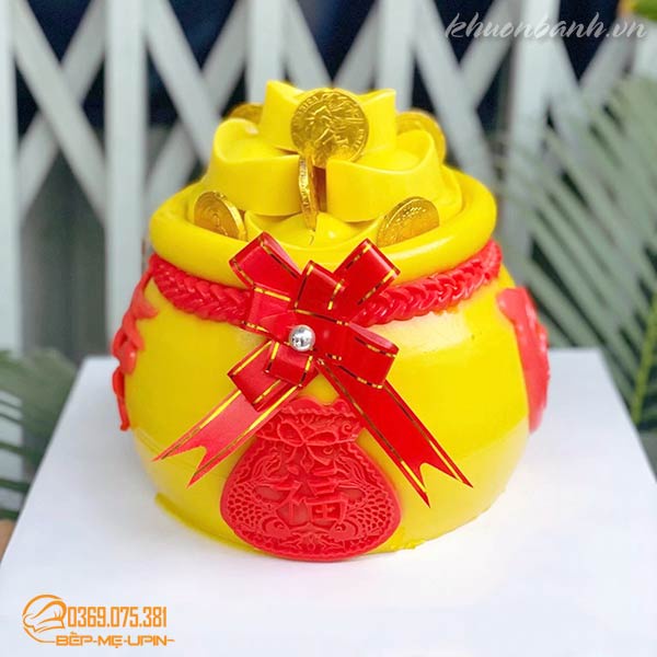 Khuông silicon mép hũ vàng khuôn vòng tròn làm bánh 18cm