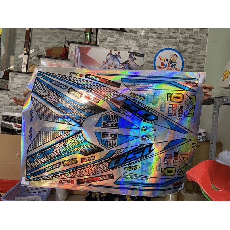 FREE SHIP + QUÀ TẶNG Tem rời Exciter 150 tổ ong Y15ZR xanh đen Crom titan 7 màu