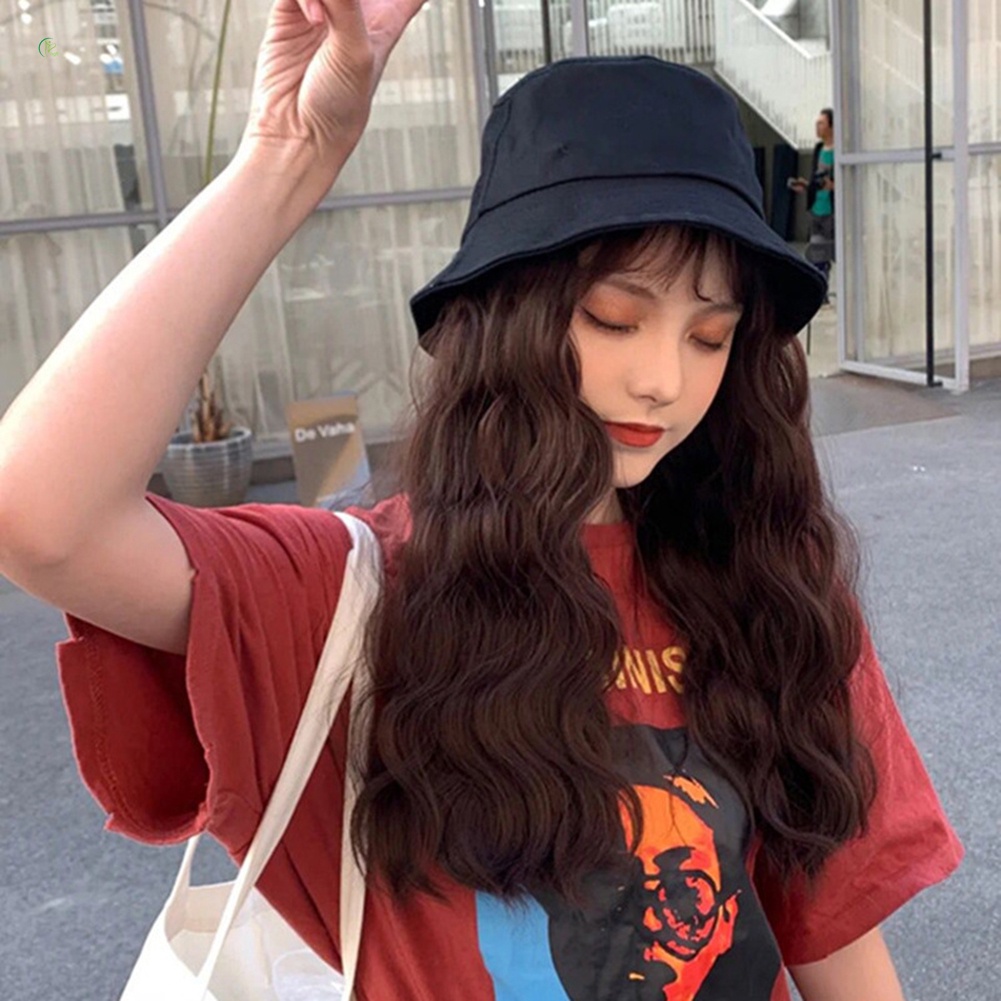 Mũ Đội Tóc Giả Dài Gợn Sóng Tự Nhiên Có Thể Tháo Rời Cho Nữ