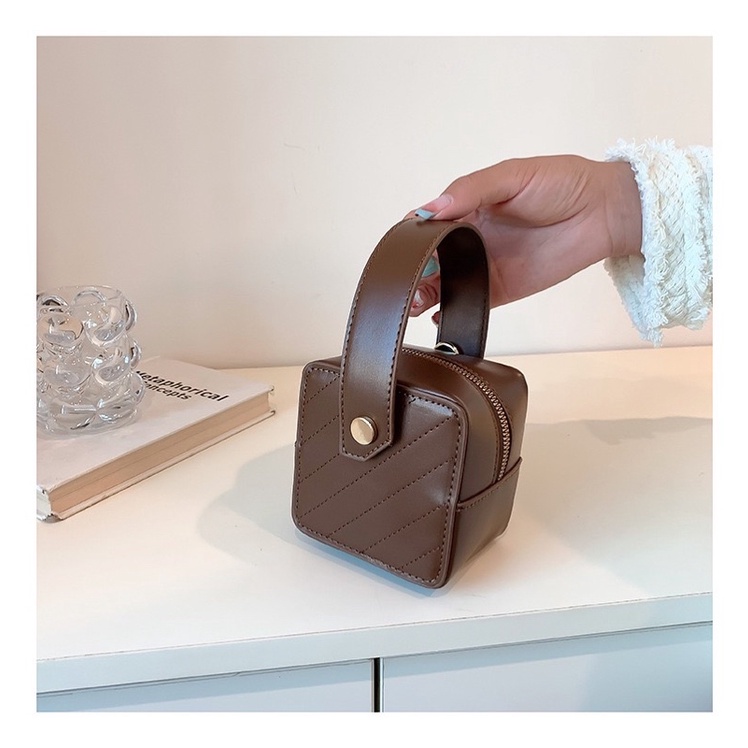 Túi Đeo Chéo Mini Vuông Kèm Quai Xách Da Pu