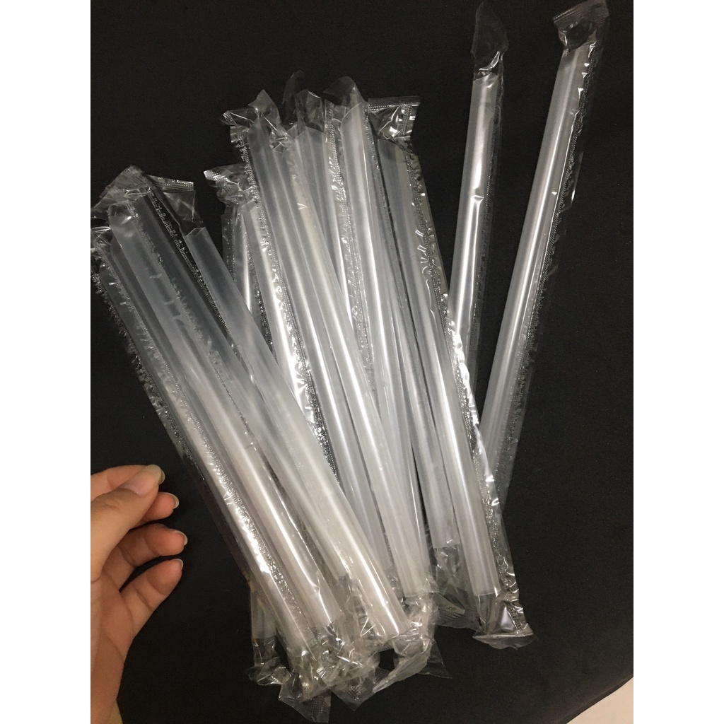 Gói 400G Ống Hút Nhựa Phi 12  Uống Trà Sữa Trân Châu, Trà Sữa Pudding, Trà Chanh Thạch,...