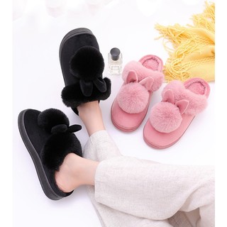 Dép cotton dày tai thỏ