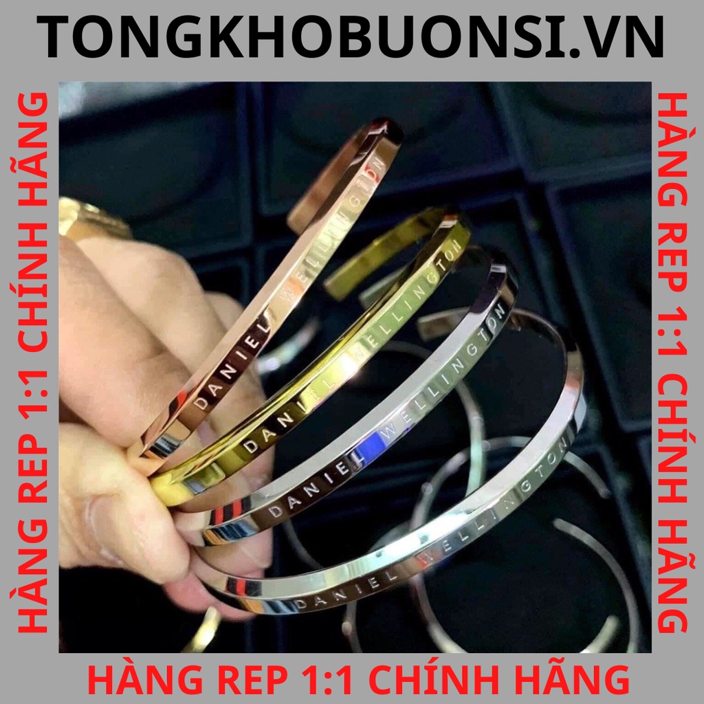 Vòng Tay Cuff DW Ver 1 (Classic) - không gỉ -Lắc tay đôi tình yêu -Khắc tên theo yêu cầu