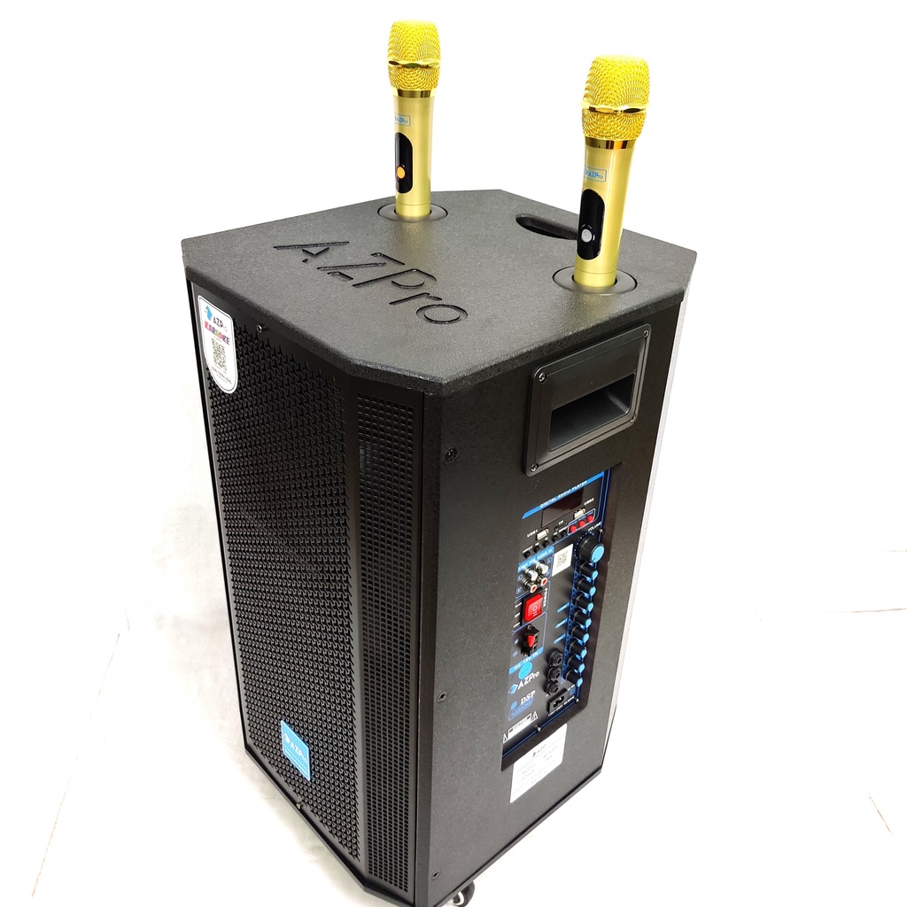 Loa kéo chính hãng AZPRO , AZ-1208-A bass 30-3 đường tiếng mẫu mới 10 núm chỉn- REVERB,Tặng 2 mic
