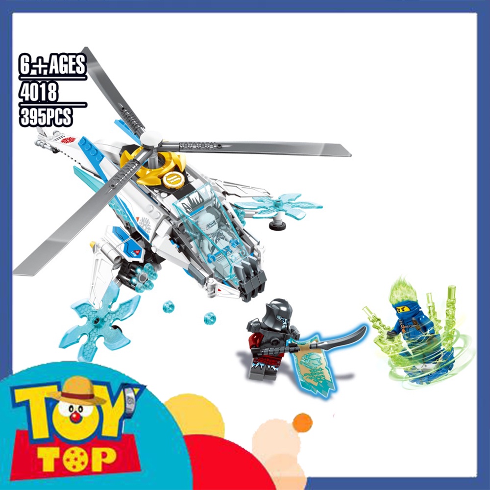 Đồ chơi lắp ráp ghép ninja máy bay trực thăng băng giá Shuricopter xếp hình ZM4018