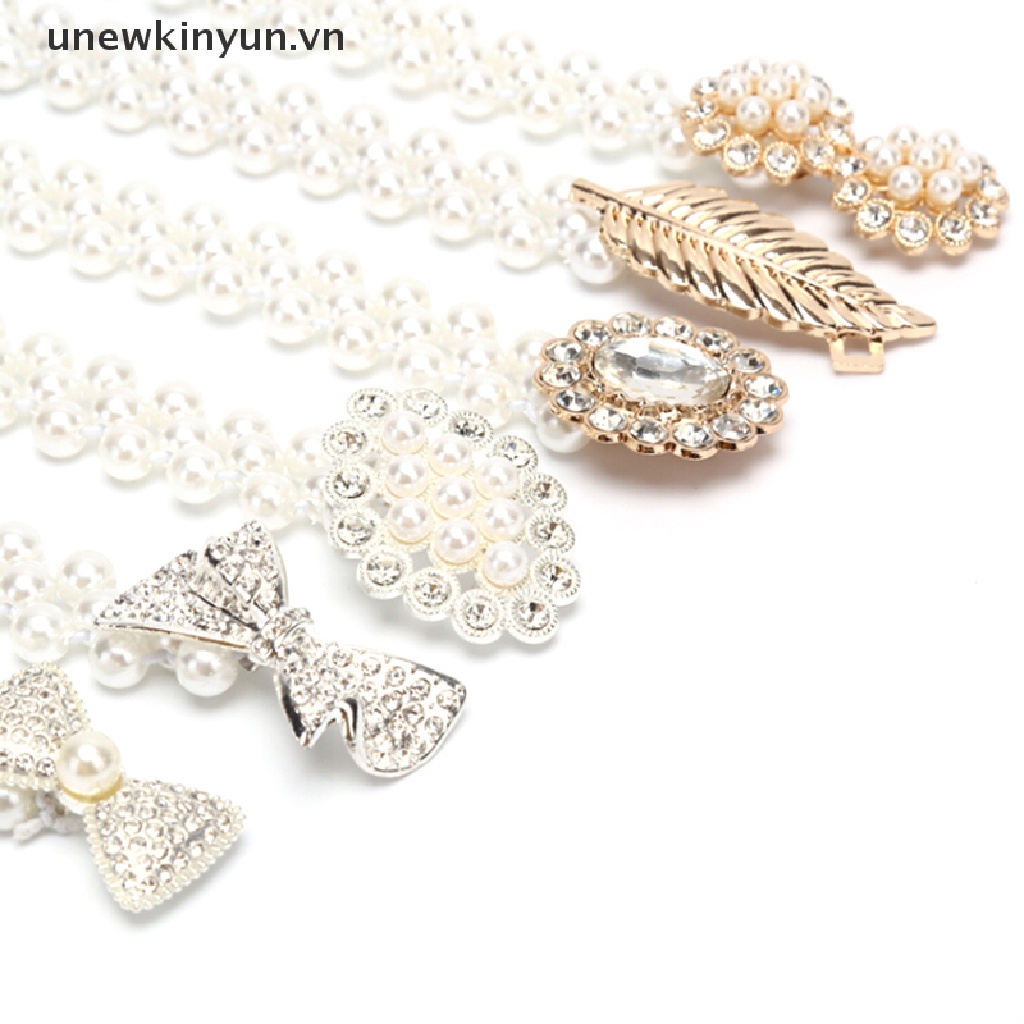 Thắt Lưng Chuỗi Hạt Ngọc Trai Co Giãn Thanh Lịch Thời Trang Cho Nữ