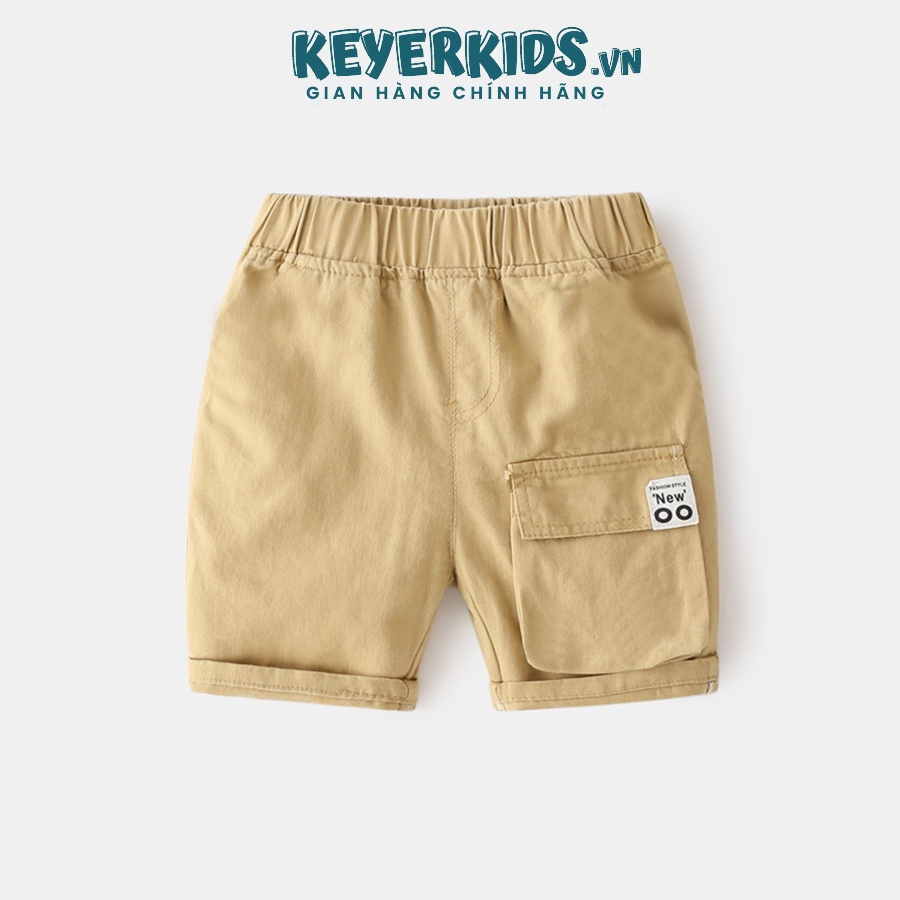 Set Bộ Quần Áo Ngắn Tay Bé Trai KEYER KIDS, Áo Thun Chất Liệu Thun Cotton Hoạt Hình, Quần Short Kaki Mêm Có Túi SZ56