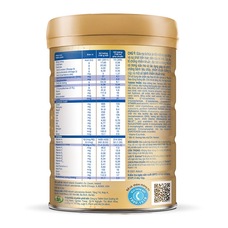 [MẪU MỚI] Sữa Bột ABBOTT SIMILAC 5G số 3 900g.