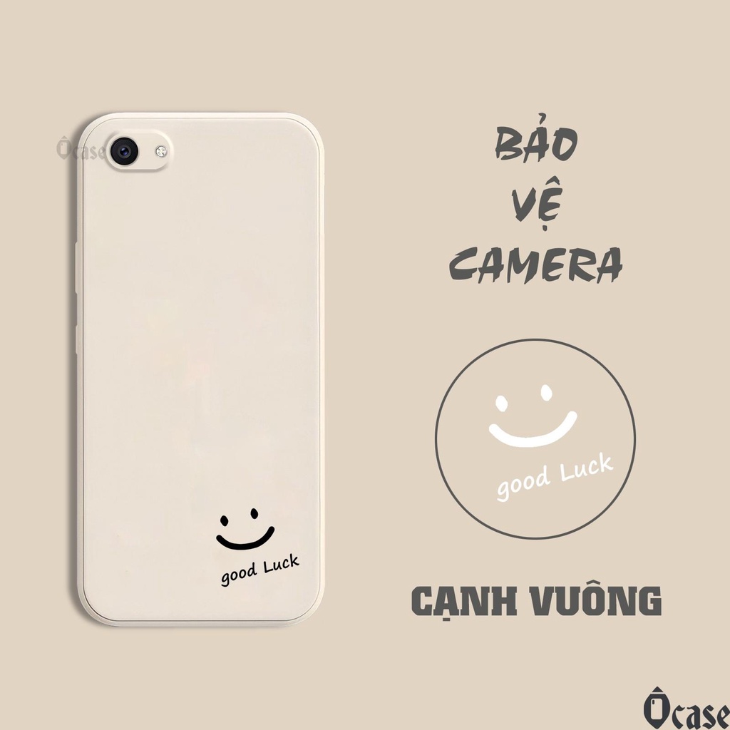 Ốp lưng Vivo Y66 / Y67 / V5 / V5s / V5 lite in hình mặt cười may mắn cạnh viền vuông có bảo vệ camera
