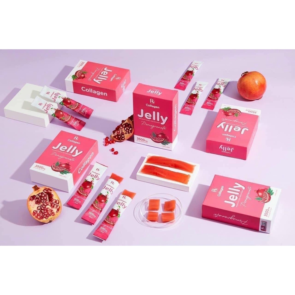 Thạch Lựu Trắng Da Thuỵ Sĩ Revive Jelly Collagen - Full Hộp