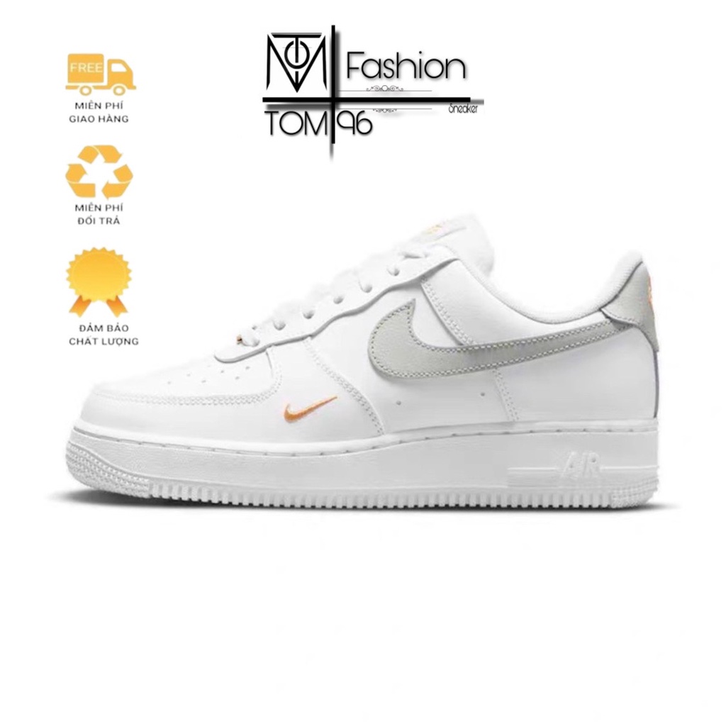 Giày_Nike AF1 Nam Nữ Thể Thao, Giày Air Force 1 Xám Thêu Vàng Thời Trang Hàng Đẹp Full Box. tom96fashion