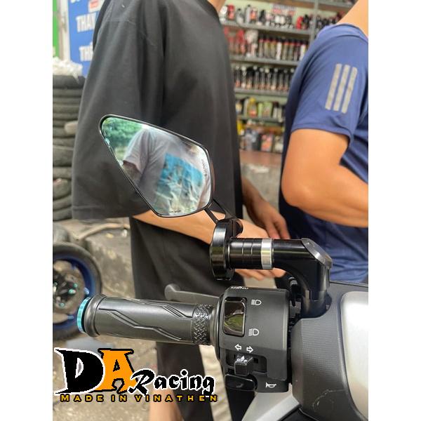 [Ảnh thật] Gương Xe Máy M.View Cao Cấp Nhôm CNC Chân Vát 744 xoay 720 độ