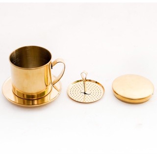 Phin cà phê inox vàng gold cao cấp, pha 25g cà phê,sang trọng đẳng cấp