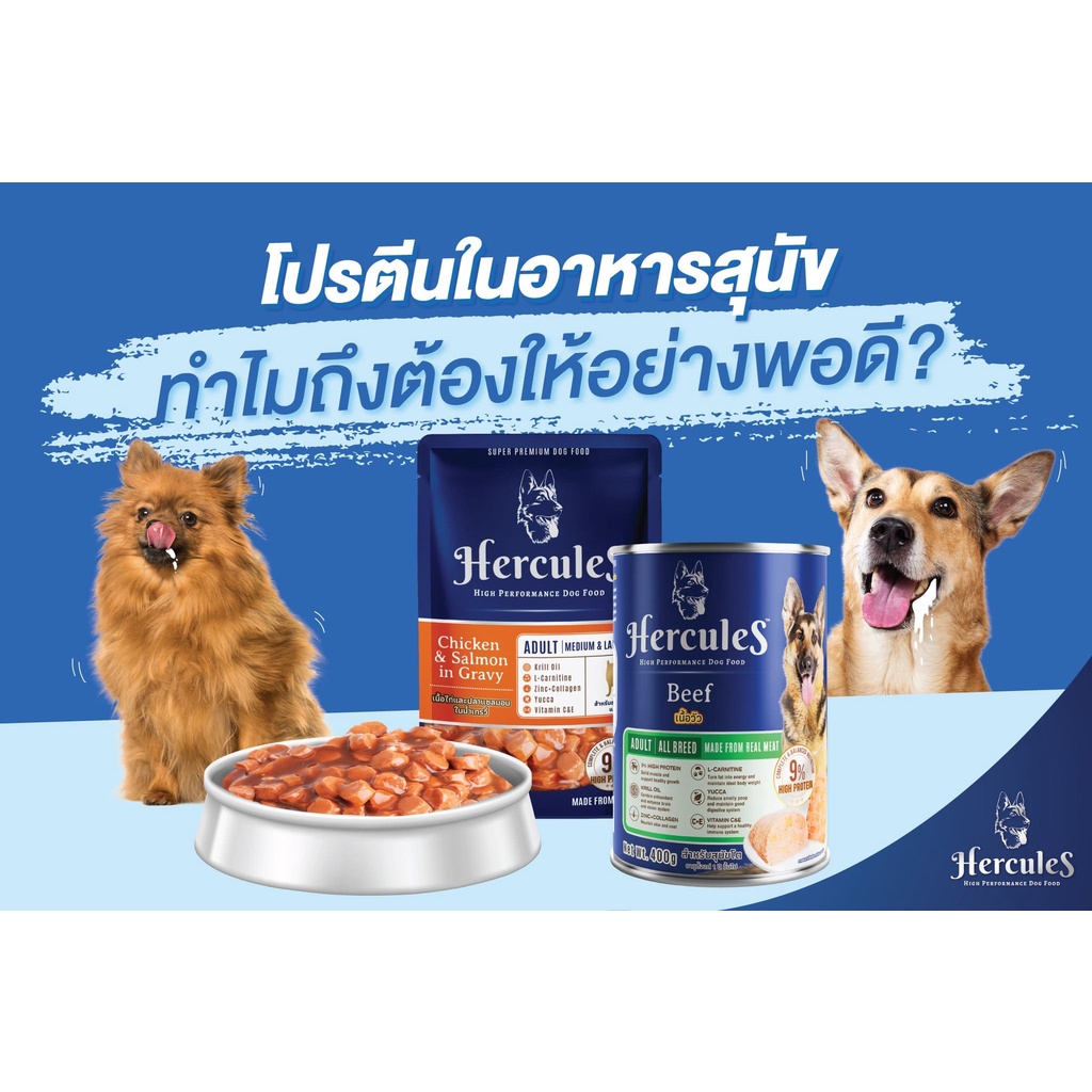 Pate chó Hercules 130g  Pate chó chứa Krill oil bổ não Thái Lan