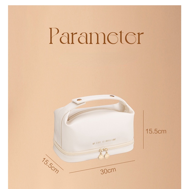 Túi Da PU Cao Cấp Đựng Mỹ Phẩm Cỡ Lớn Tiện Dụng