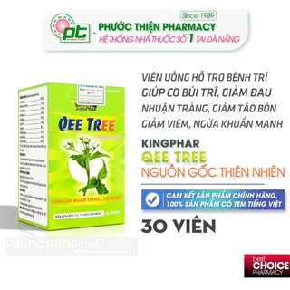QEE TREE KINGPHAR - Viên uống làm bền thành mạch, hỗ trợ bệnh trĩ Lọ 30 Viên Qeetree