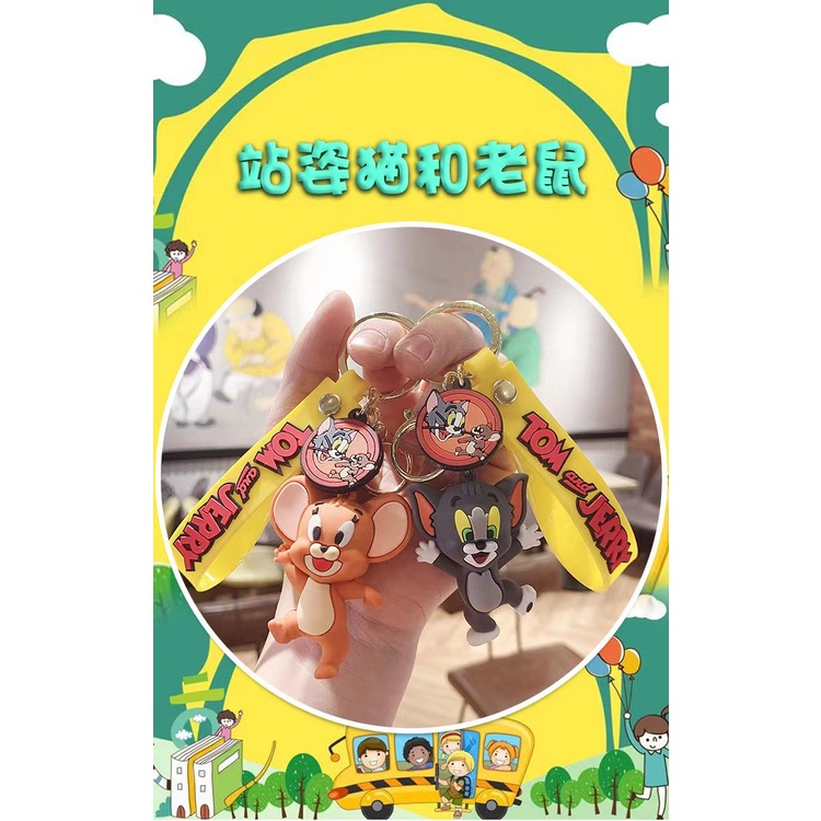 Móc Chìa Khoá Xe Máy Mèo Con Chuột Dễ Thương Tom and Jerry Móc Khóa Phụ Kiện Túi Xách