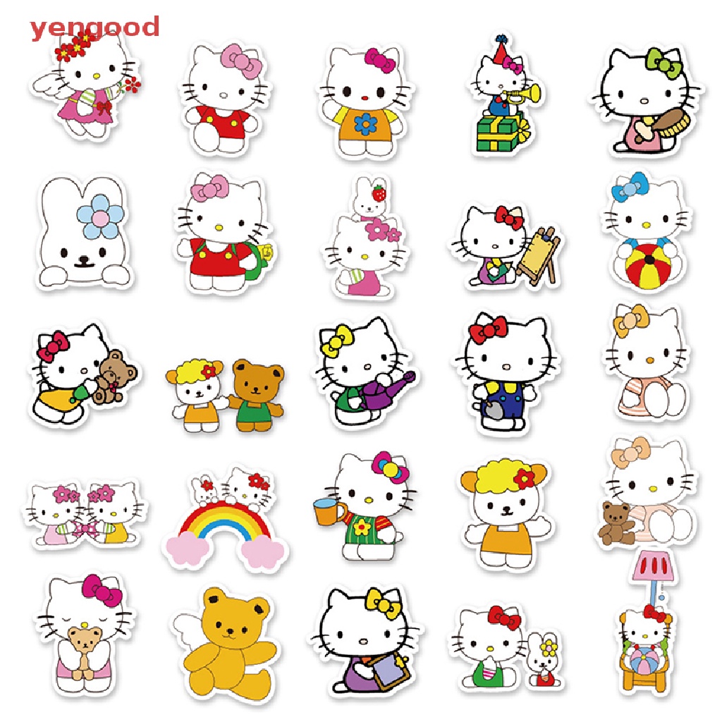 Bộ 50 Miếng Dán Chống Thấm Nước Hình Hello Kitty Dễ Thương Cho Bé